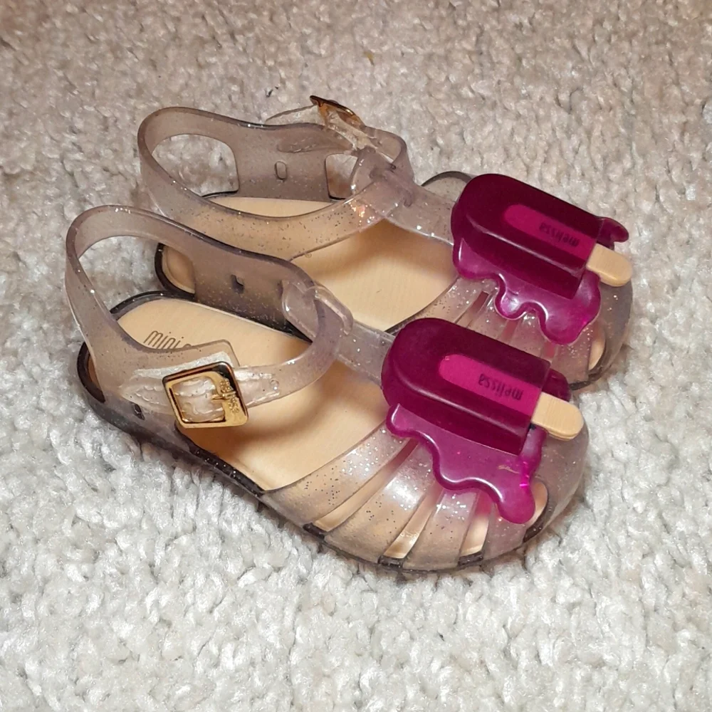 MINI MELISSA POPSICLE  ARANHA clear & Purple Jelly Sandals Size 7 - Picture 2 of 12